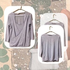 🍭 3/$20 Athleta lavender long sleeve athletic top with cross cross back